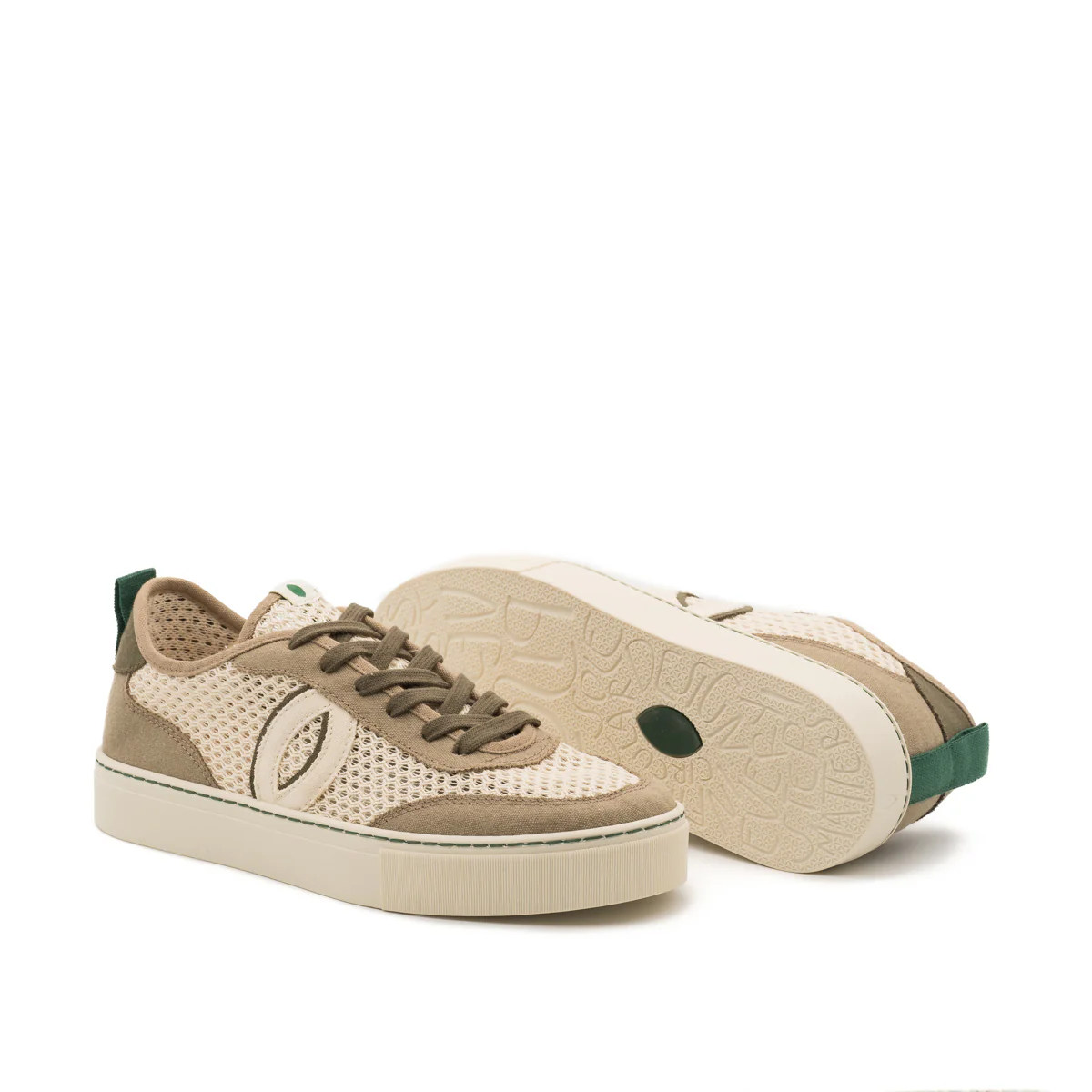 Vegan sneaker mesh off white-taupe BRI012 - Image 2
