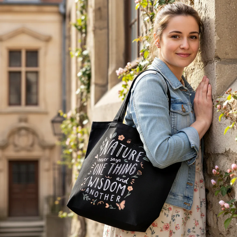tote bag nature black tol002 - Image 2