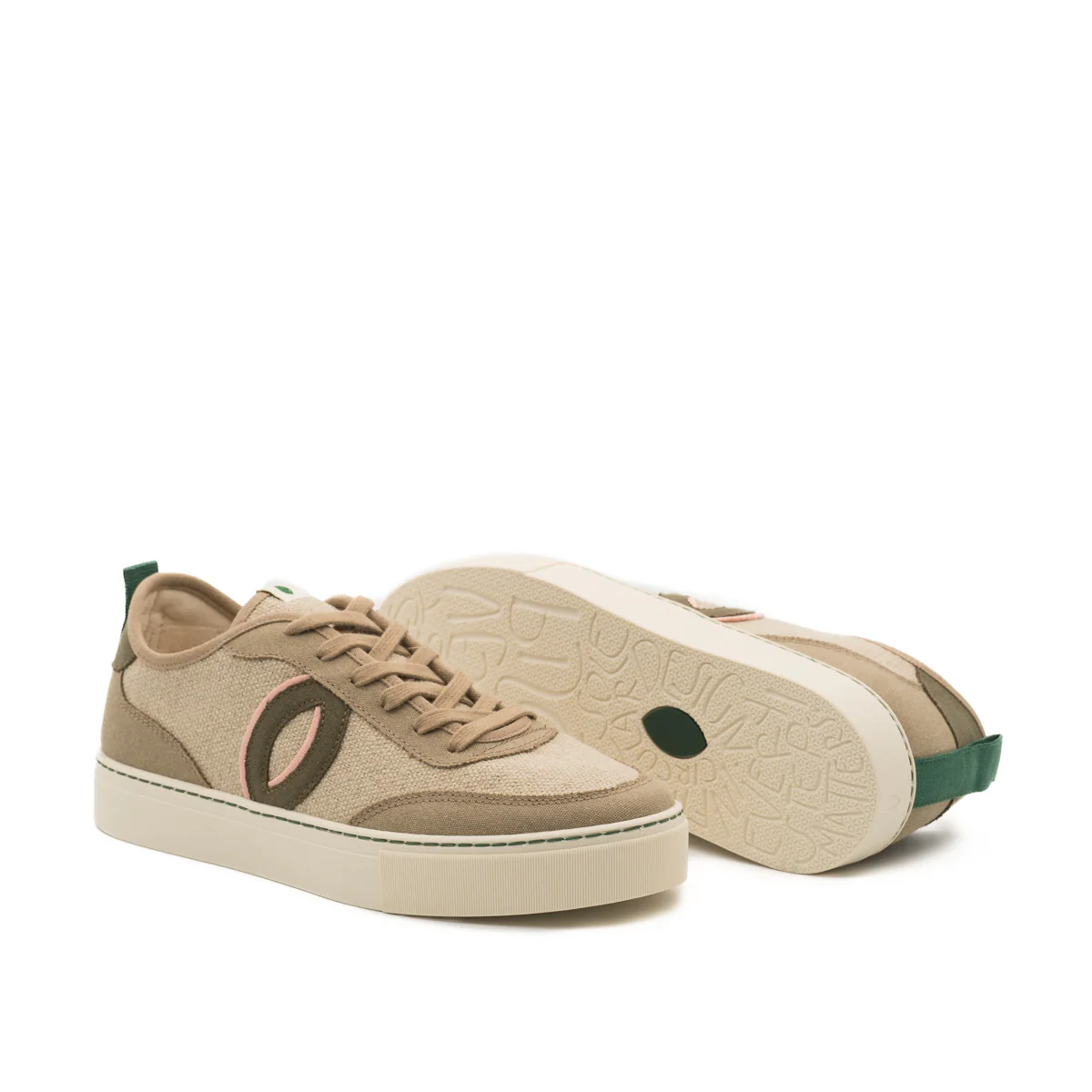 Vegan sneaker linen natural-taupe BRI016 - Image 2