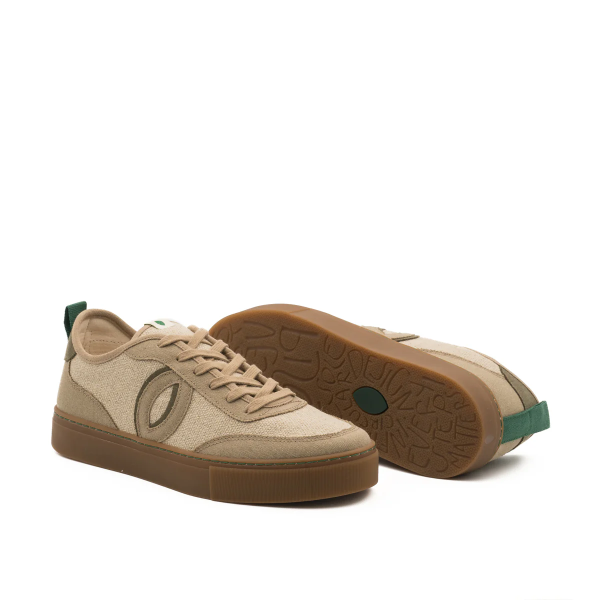 Vegan sneaker linen natural-taupe BRI018 - Image 2
