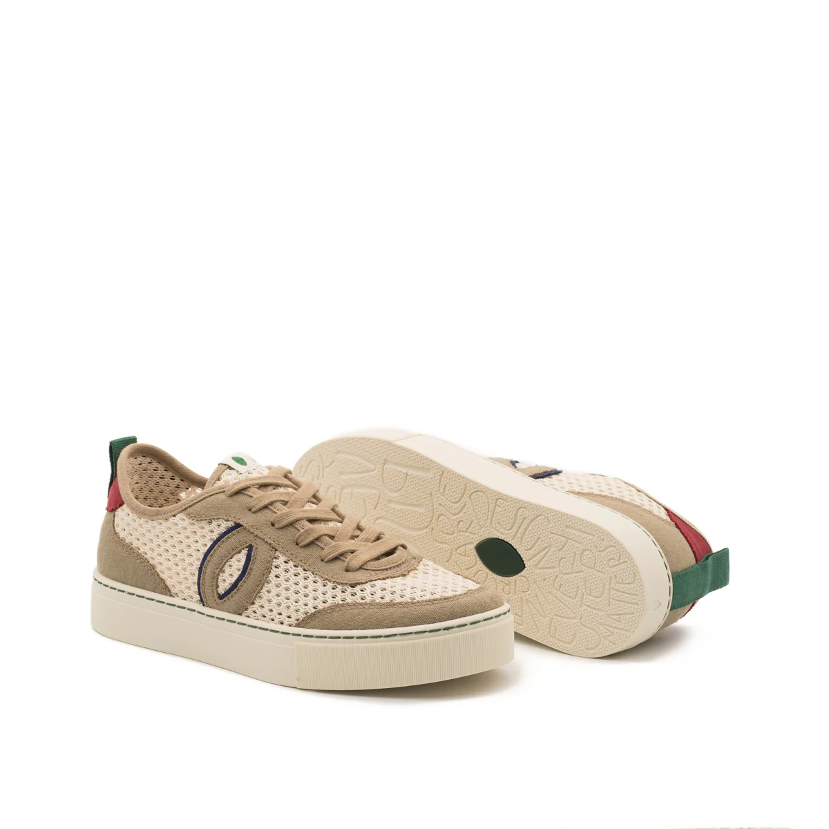 Vegan sneaker mesh off white-taupe BRI013 - Image 2