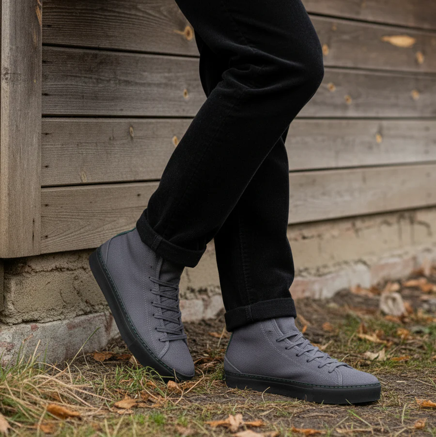 Vegan winter bootie gray PLA007 - Image 2